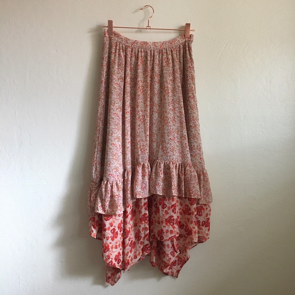 NWT Free People Zuma Drippy Ruffle Skirt